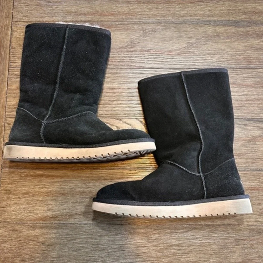 Koolaburra‎ by UGG Gray Suede Boots Faux Fur Bow Detail Winter Boots US 9